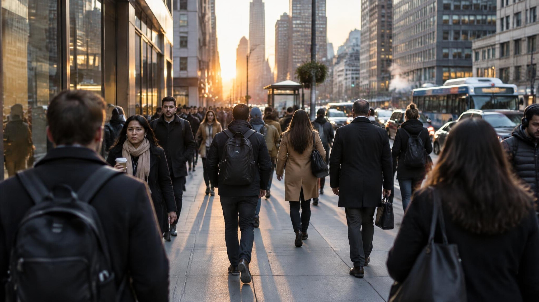 people walking on busy city street