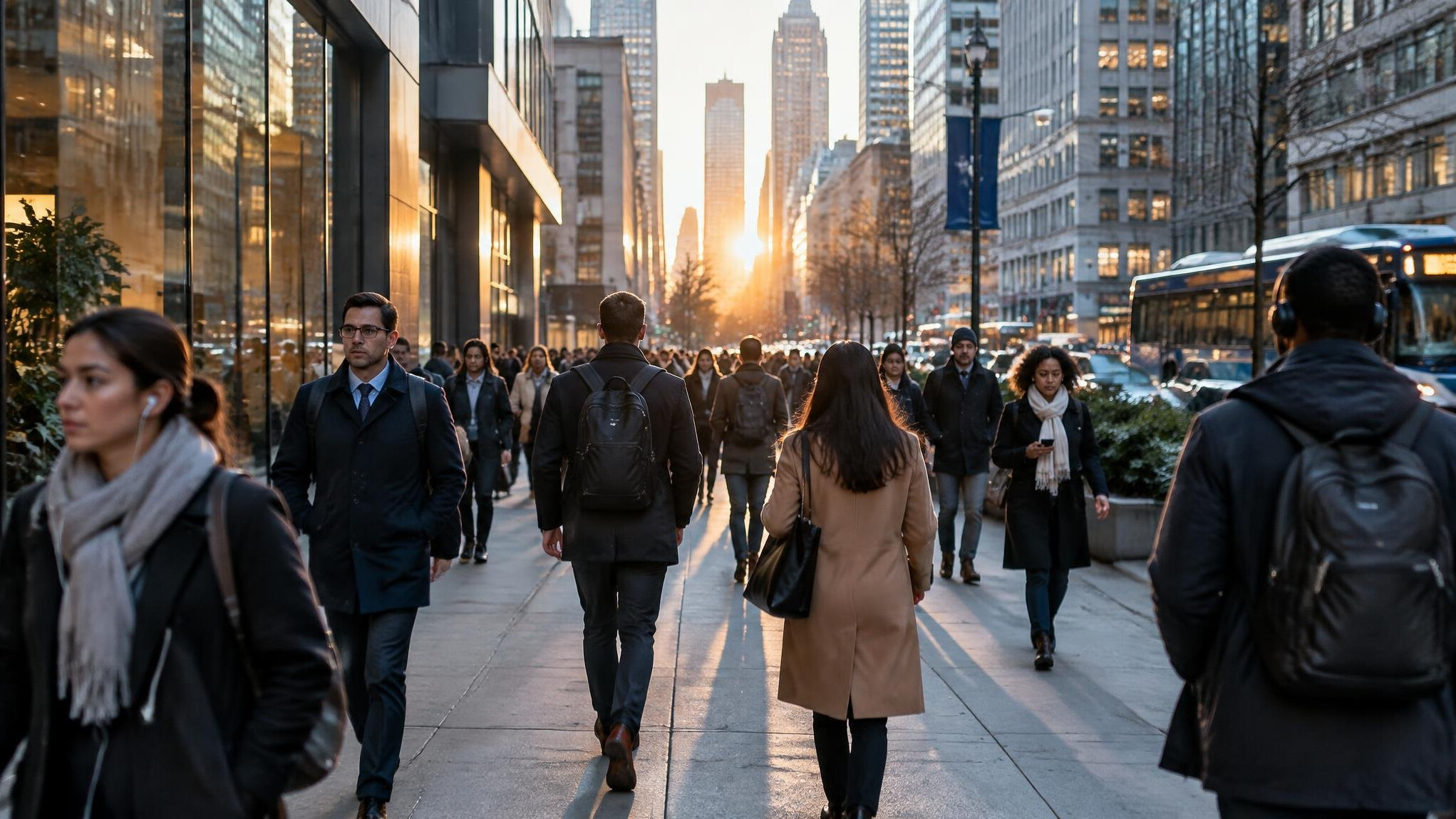 people walking on busy city street